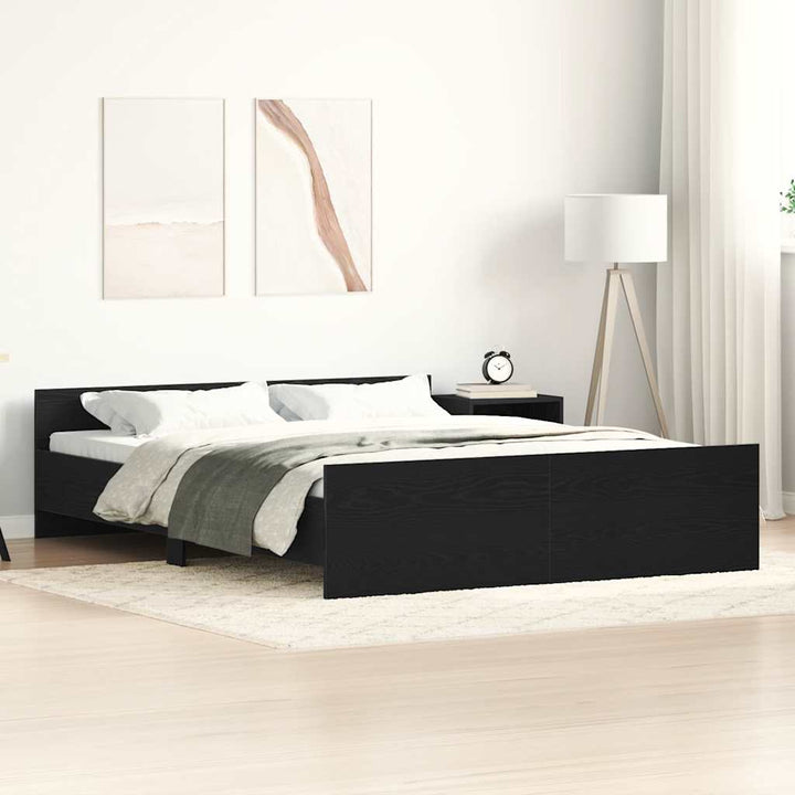 sengestel uden madras 160x200 cm konstrueret træ sort eg