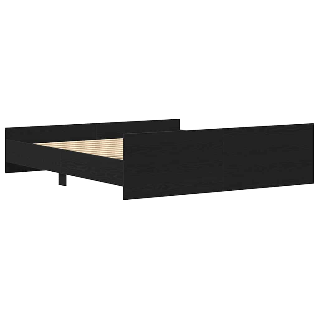 sengestel uden madras sort egetræ 180x200 cm konstrueret træ