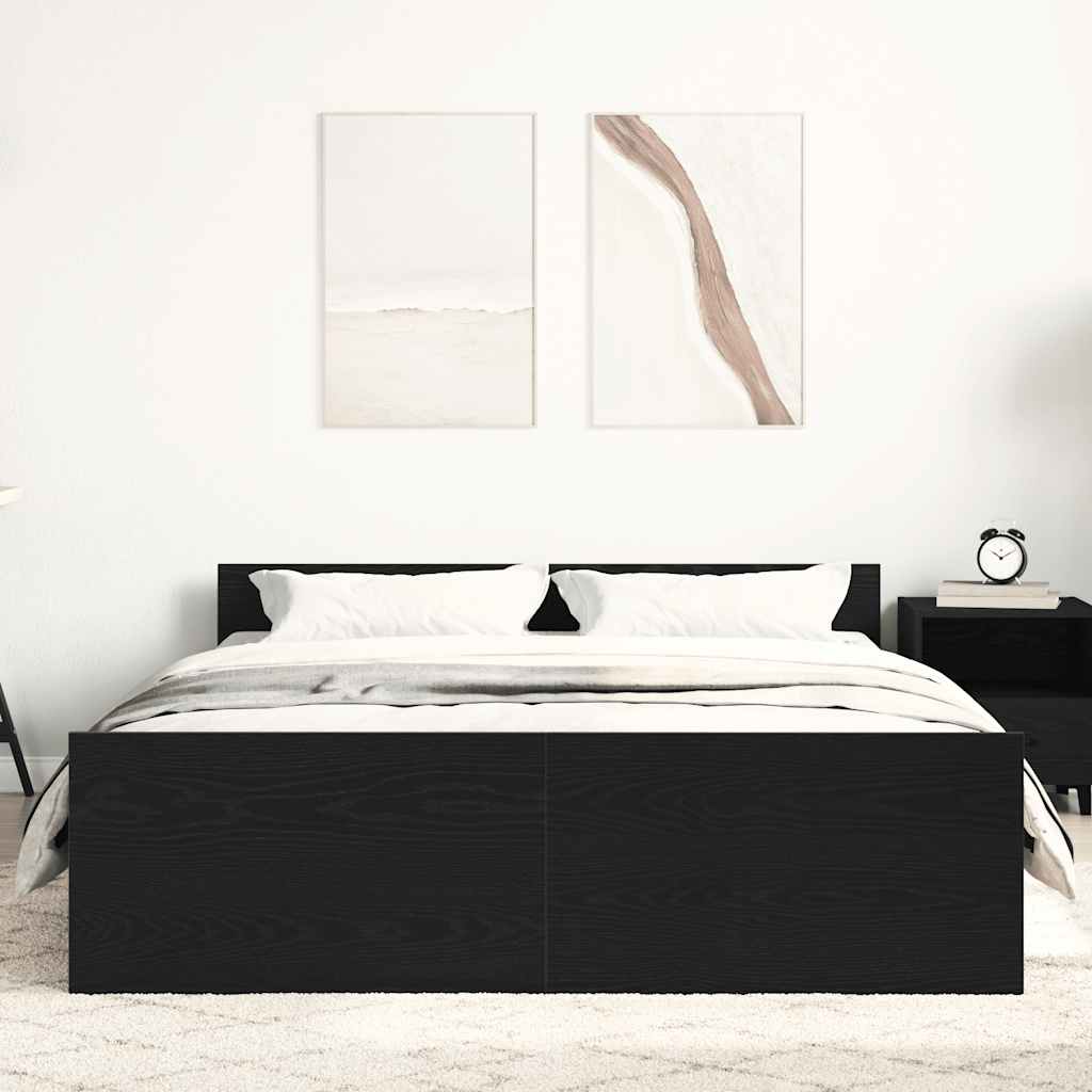 sengestel uden madras 120x190 cm konstrueret træ sort eg