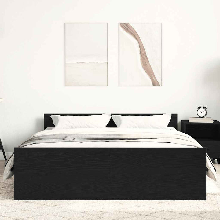 sengestel uden madras 120x190 cm konstrueret træ sort eg