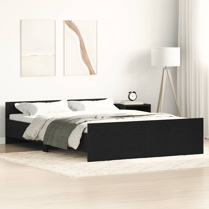 sengestel uden madras 120x190 cm konstrueret træ sort eg