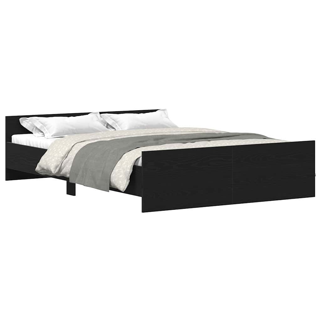 sengestel uden madras 140x190 cm konstrueret træ sort eg