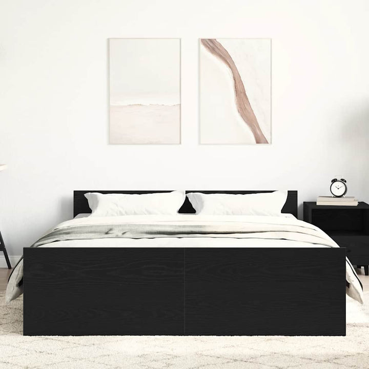 sengestel uden madras 140x190 cm konstrueret træ sort eg