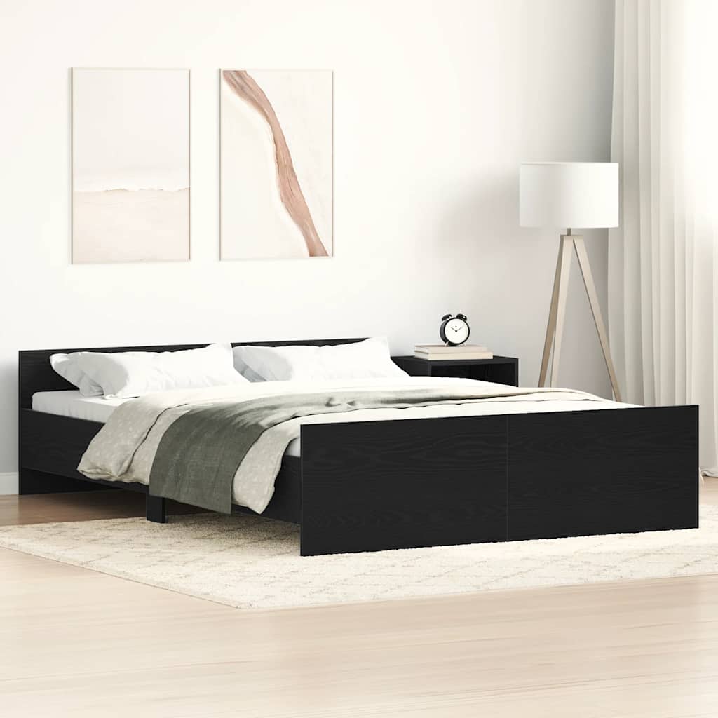 sengestel uden madras 140x190 cm konstrueret træ sort eg