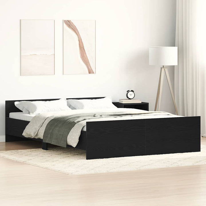 sengestel uden madras 140x190 cm konstrueret træ sort eg