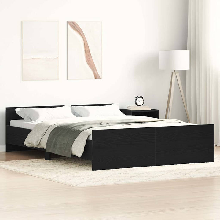 sengestel uden madras 135x190 cm konstrueret træ sort eg