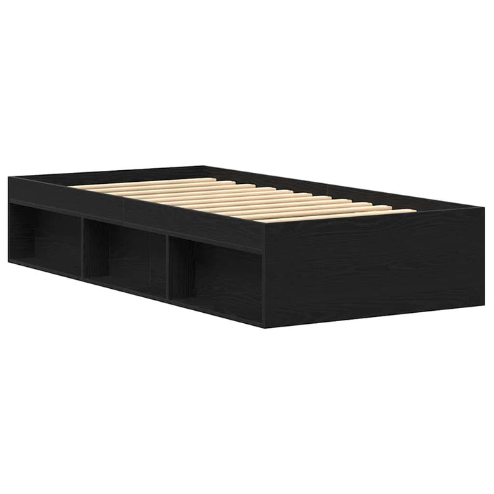 sengeramme 90x200 cm uden madras konstrueret træ sort eg