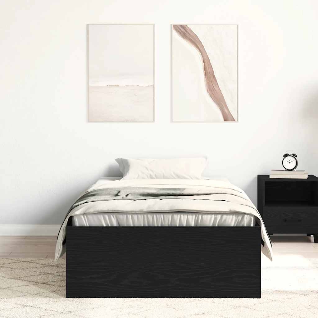 sengeramme 100x200 cm uden madras konstrueret træ sort eg