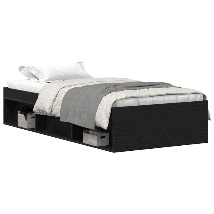 sengeramme 90x190 cm uden madras konstrueret træ sort eg