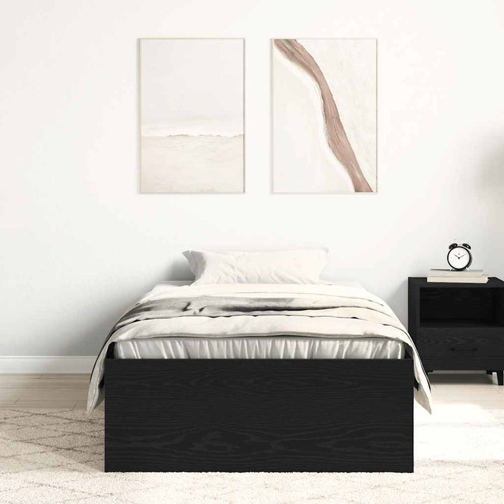 sengeramme 90x190 cm uden madras konstrueret træ sort eg