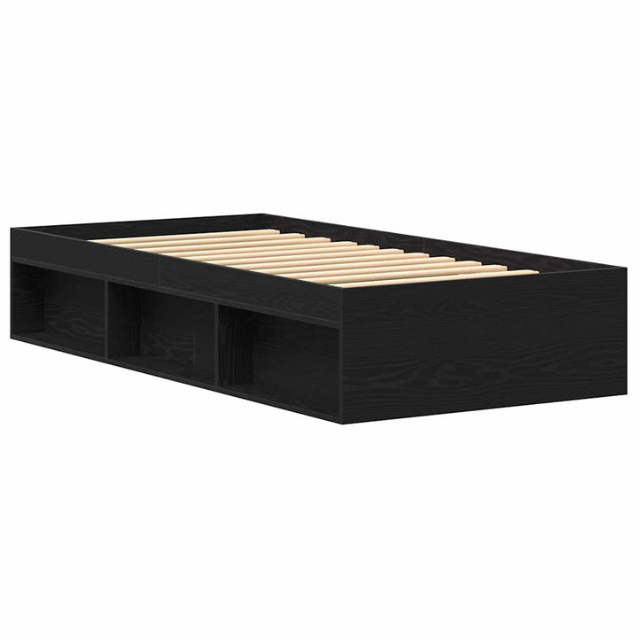 sengeramme 90x190 cm uden madras konstrueret træ sort eg