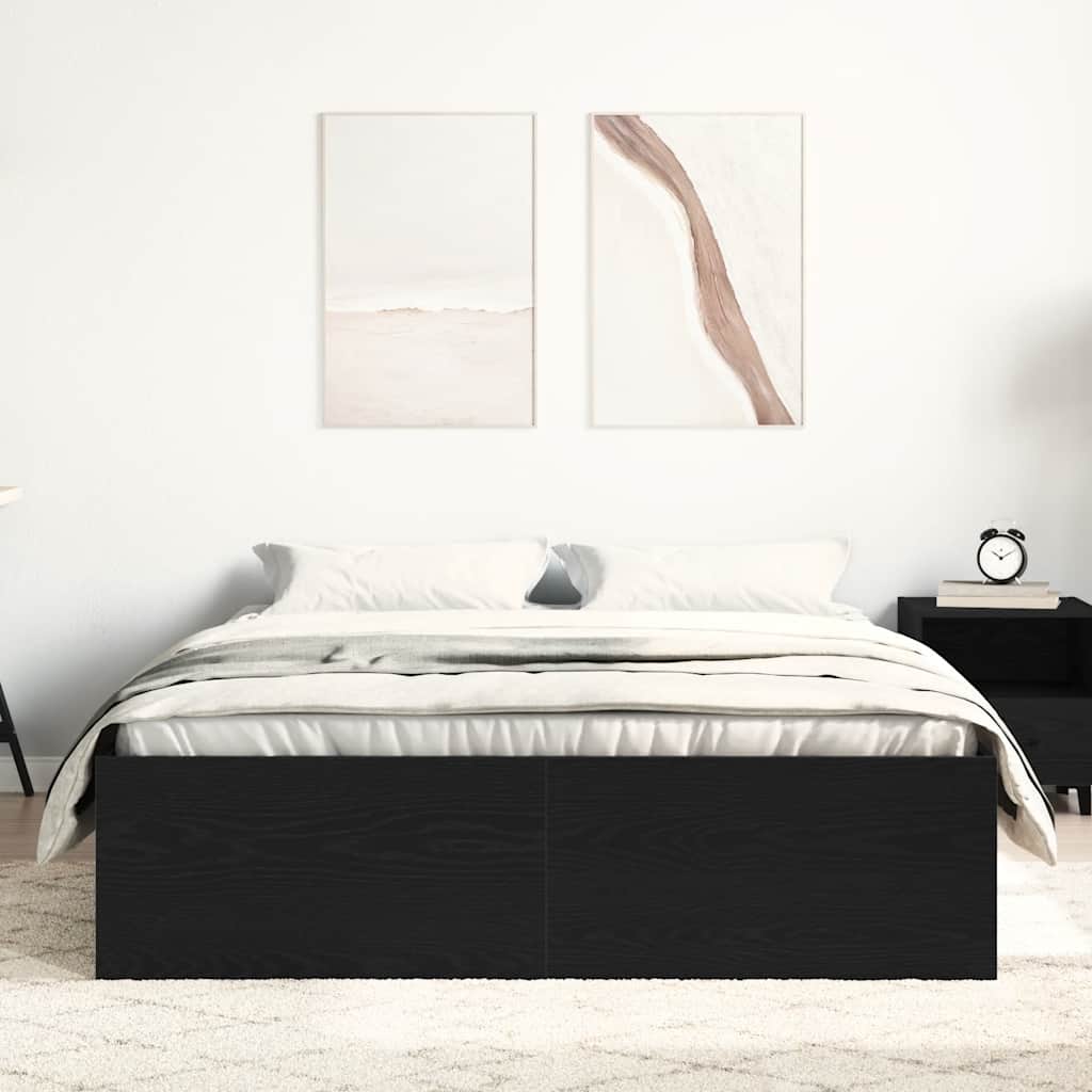 sengestel uden madras 120x200 cm konstrueret træ sort eg