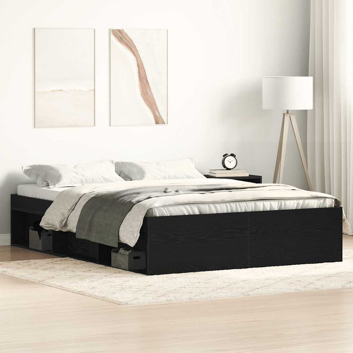 sengestel uden madras 140x200 cm konstrueret træ sort eg