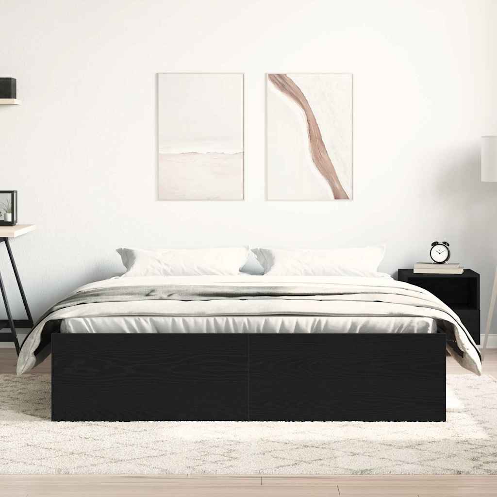 sengestel uden madras 160x200 cm konstrueret træ sort eg