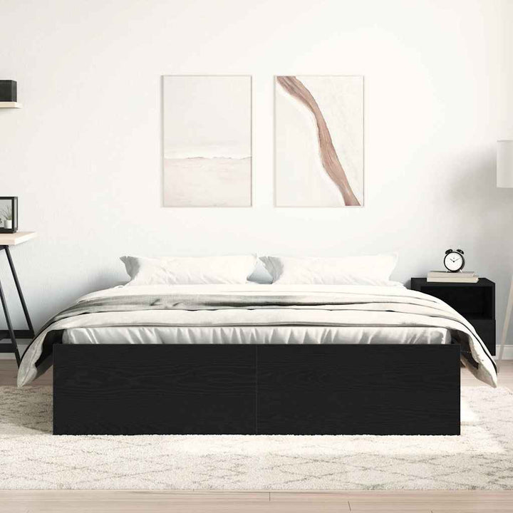 sengestel uden madras 160x200 cm konstrueret træ sort eg