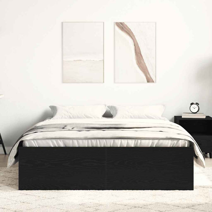 sengestel uden madras 120x190 cm konstrueret træ sort eg