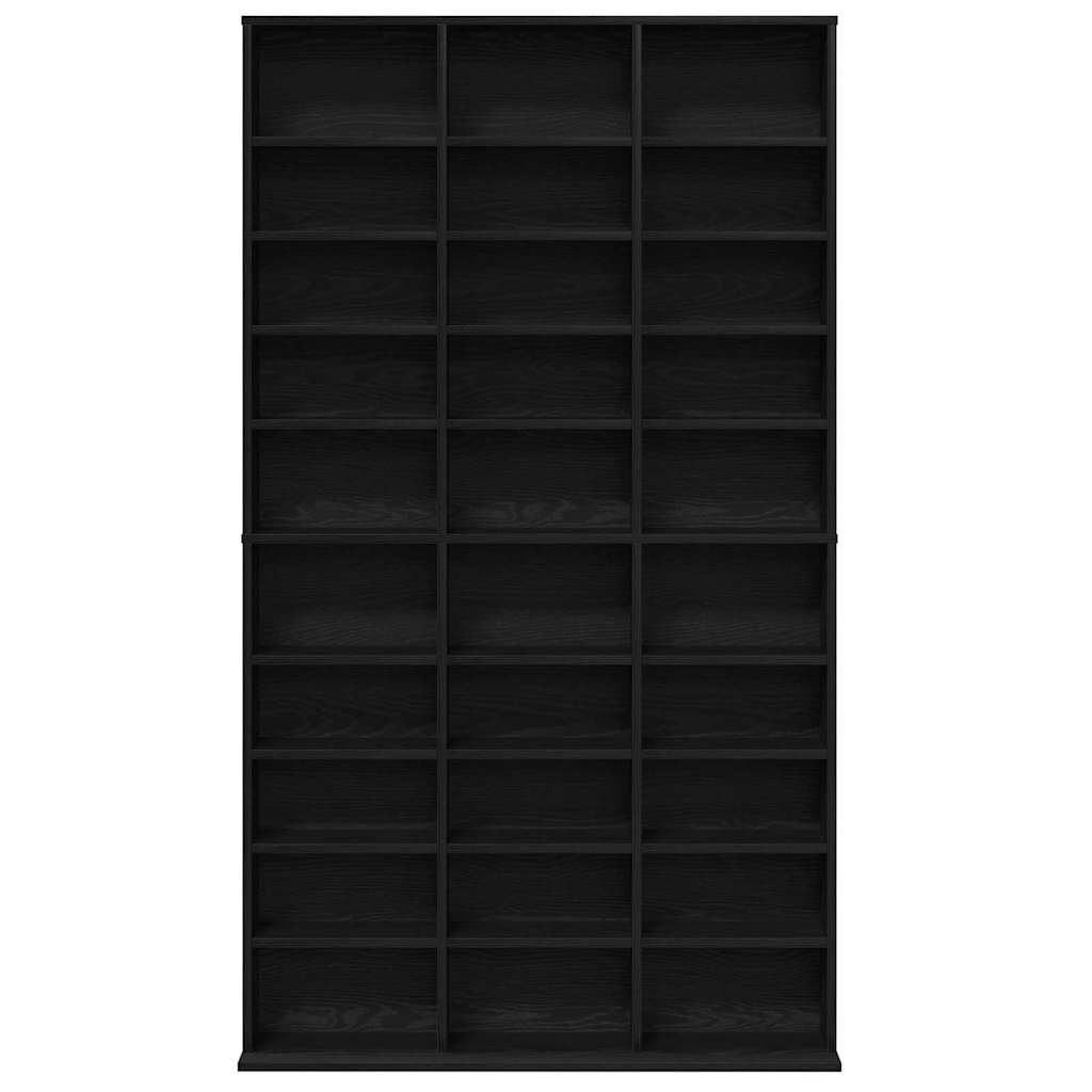 CD Skab Sort eg 101 x 23 x 177,5 cm Konstrueret træ