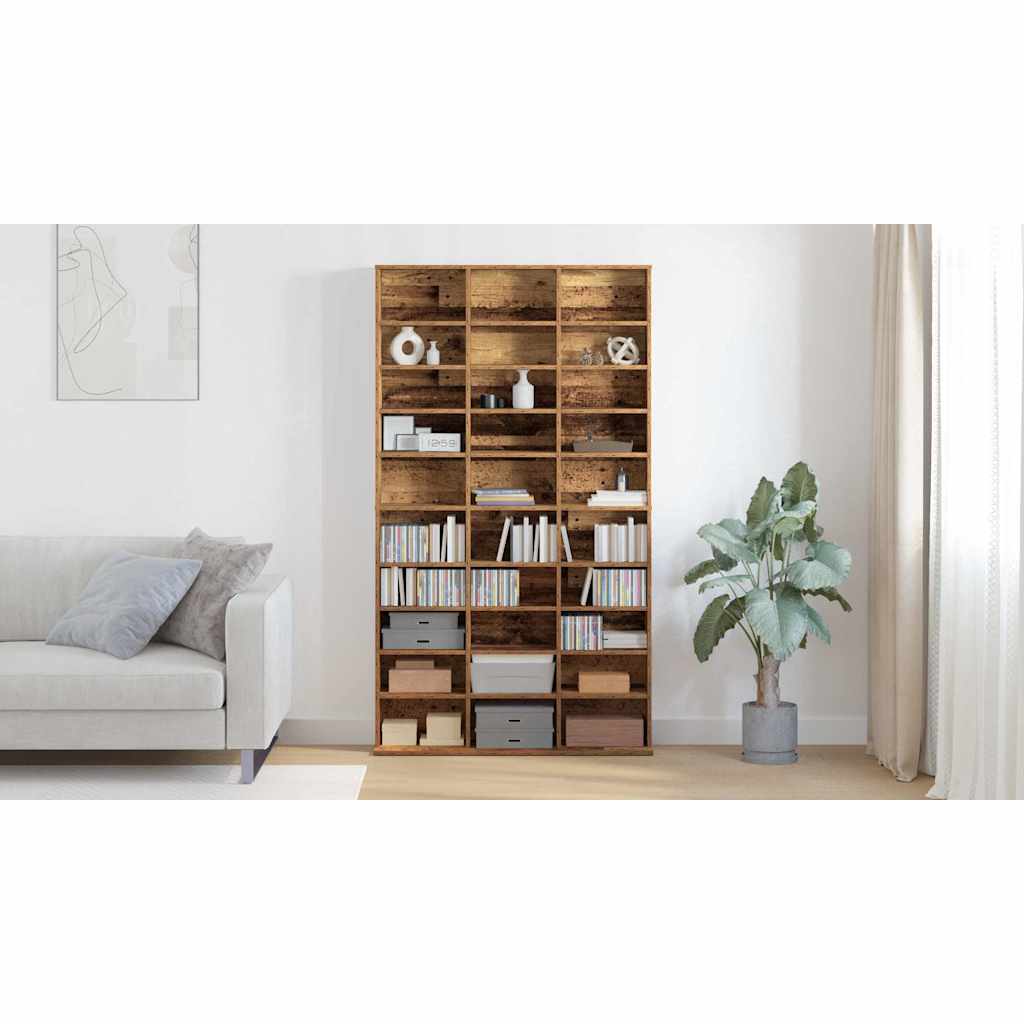 CD Skab Gammelt træ 101 x 23 x 177,5 cm Konstrueret træ