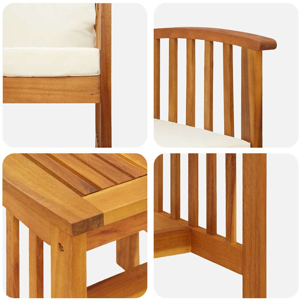 Havesofa Sæt med pude 3 pcs Olie Naturlig Massivt Akacietræ