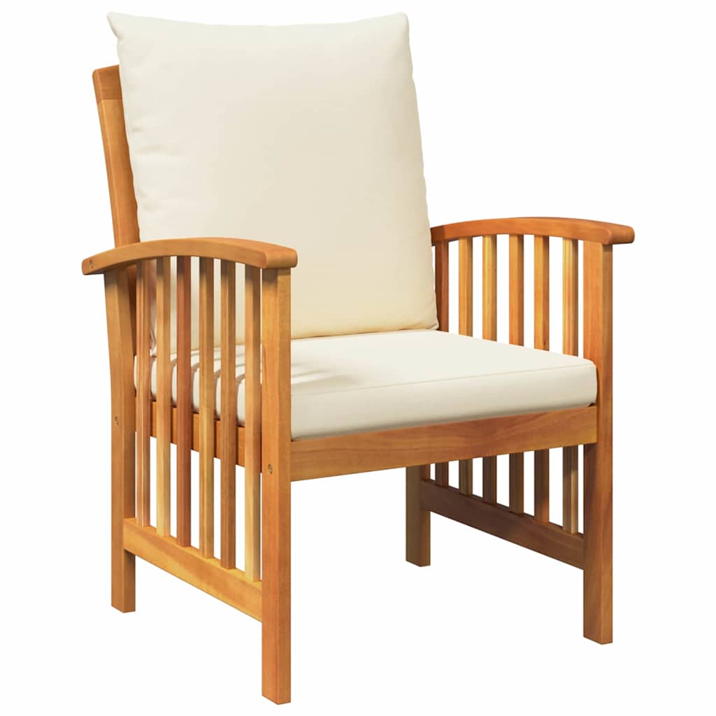 Havesofa Sæt med pude 3 pcs Olie Naturlig Massivt Akacietræ