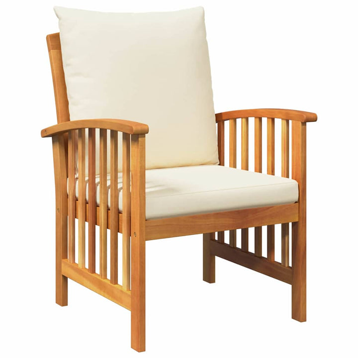 Havesofa Sæt med pude 3 pcs Olie Naturlig Massivt Akacietræ