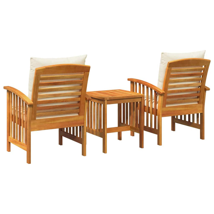 Havesofa Sæt med pude 3 pcs Olie Naturlig Massivt Akacietræ