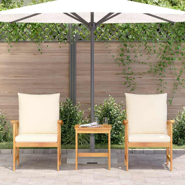 Havesofa Sæt med pude 3 pcs Olie Naturlig Massivt Akacietræ