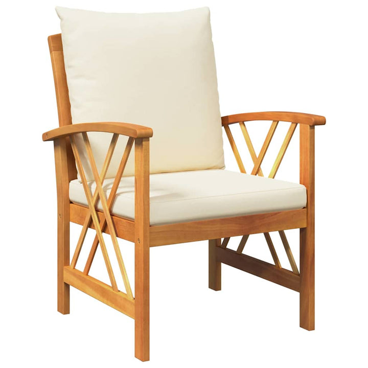Havesofa Sæt med pude 3 pcs Olie Naturlig Massivt Akacietræ