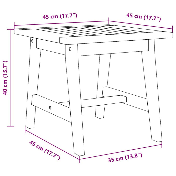 Sidebord Olie Naturlig 45 x 45 x 40 cm Massivt Akacietræ