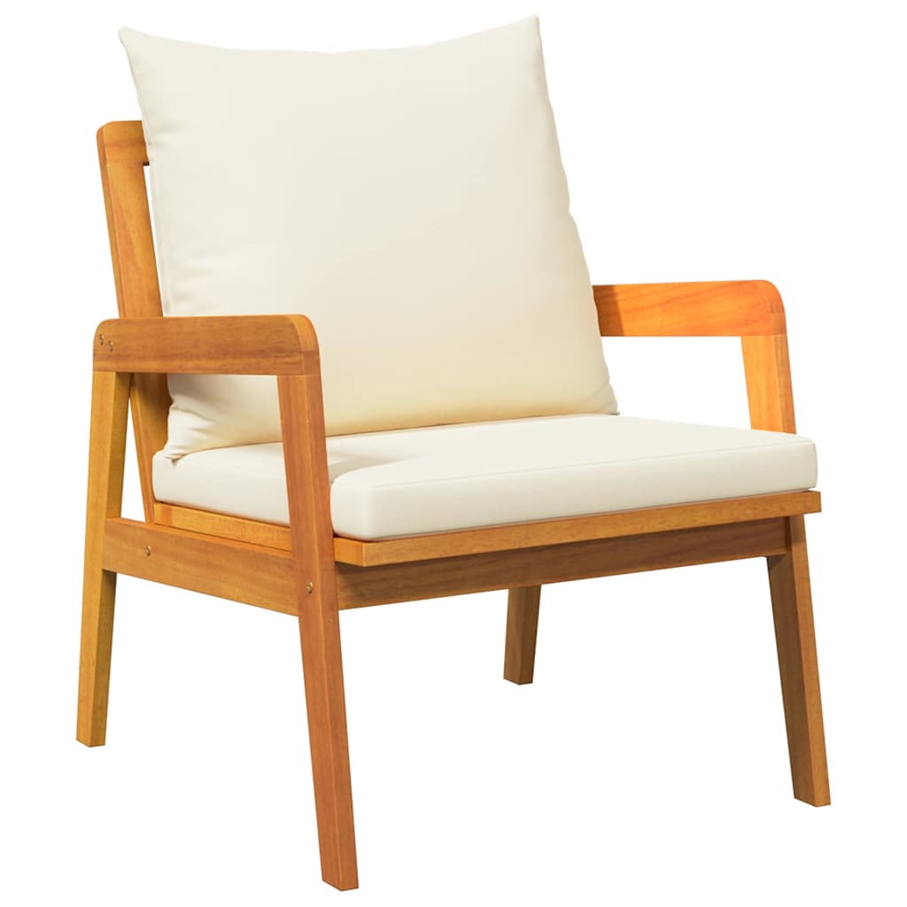 Bistrosæt med pude 3 pcs Brun Massivt Akacietræ