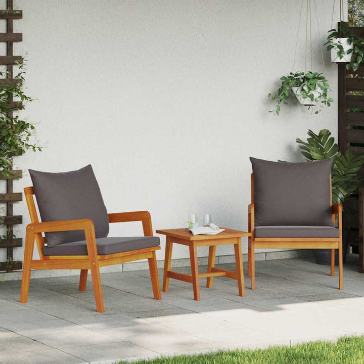 Have Stol med pude 2 Stk Olie Naturlig 65 x 59,5 x 72 cm