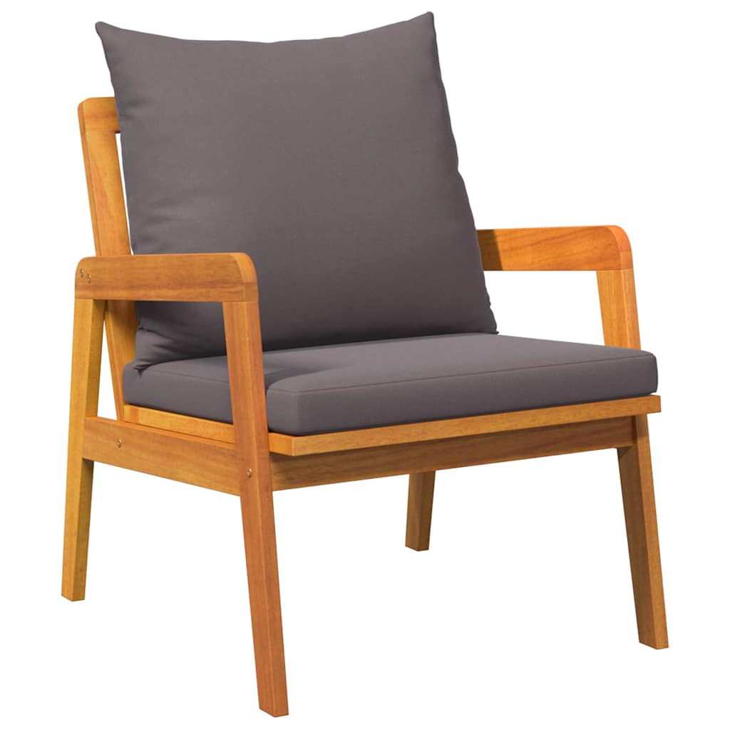 Bistrosæt med pude 3 pcs Brun Massivt Akacietræ