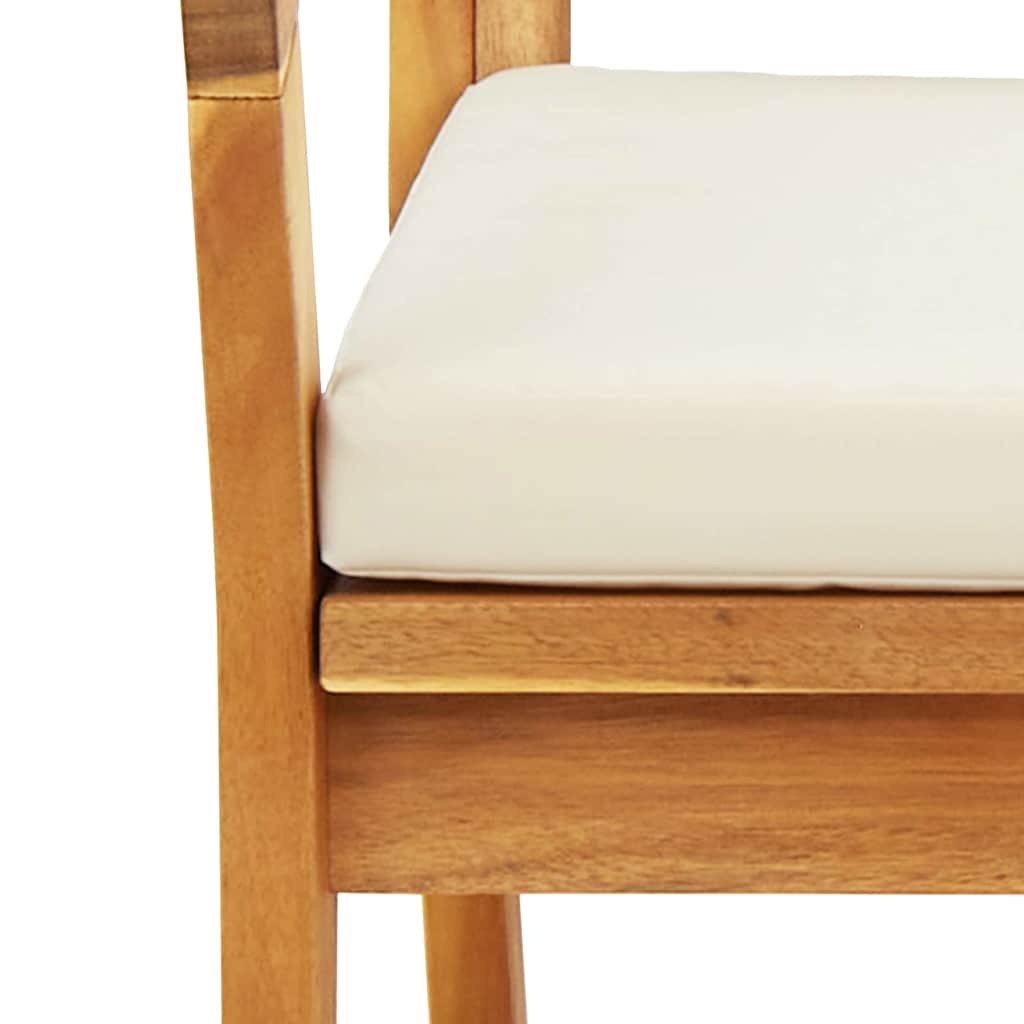 Have Stol med pude 2 pcs Olie Naturlig Massivt Akacietræ