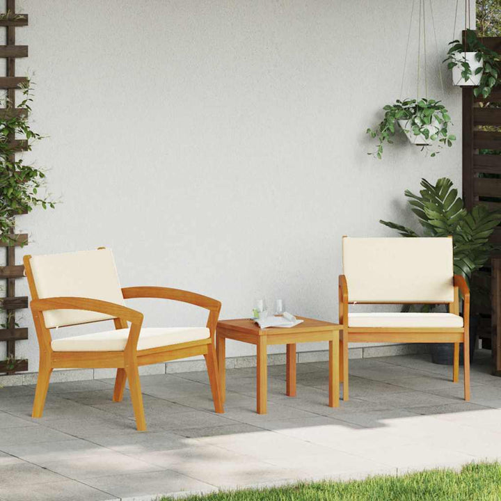 Have Stol med pude 2 pcs Olie Naturlig Massivt Akacietræ