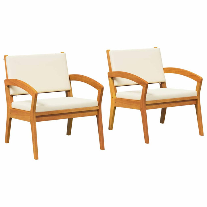 Have Stol med pude 2 pcs Olie Naturlig Massivt Akacietræ