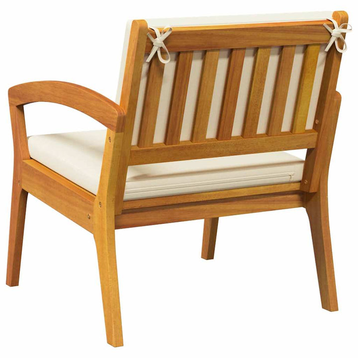 Have Stol med pude 2 pcs Olie Naturlig Massivt Akacietræ