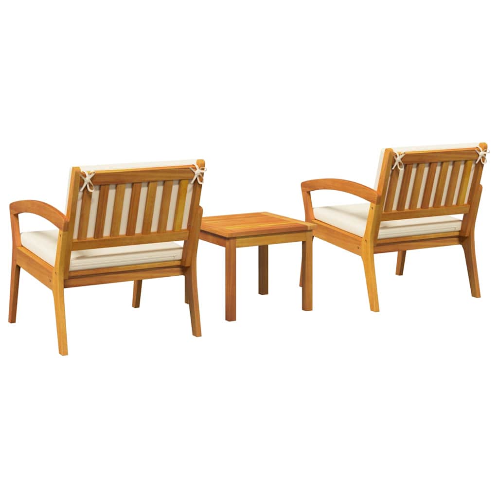 Bistrosæt med pude 3 pcs Brun Polyester