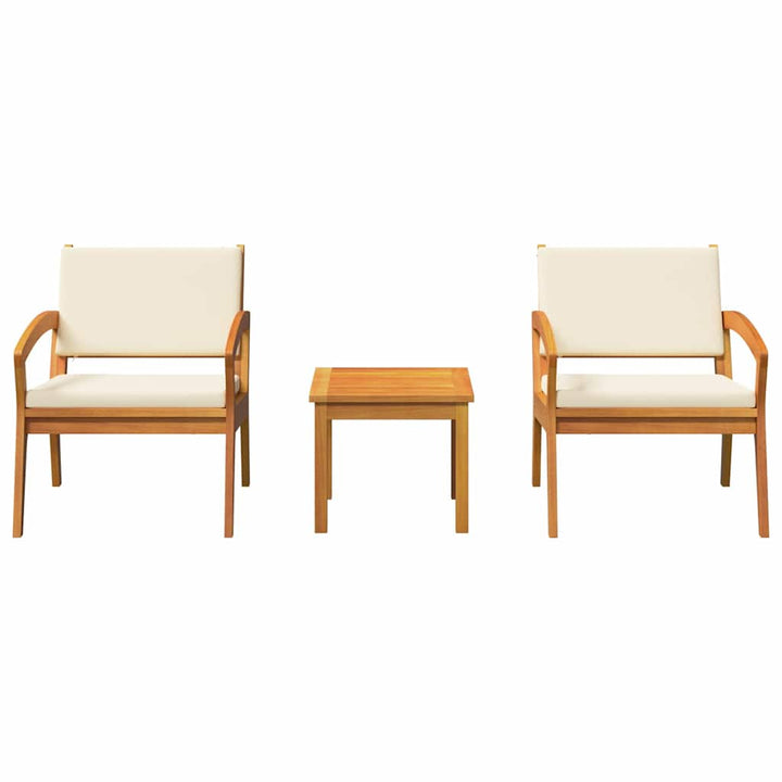 Bistrosæt med pude 3 pcs Brun Polyester