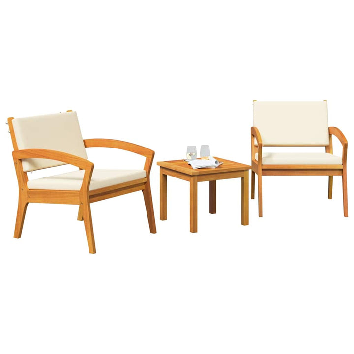 Bistrosæt med pude 3 pcs Brun Polyester