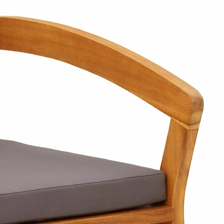 Have Stol med pude 2 pcs Olie Naturlig Massivt Akacietræ