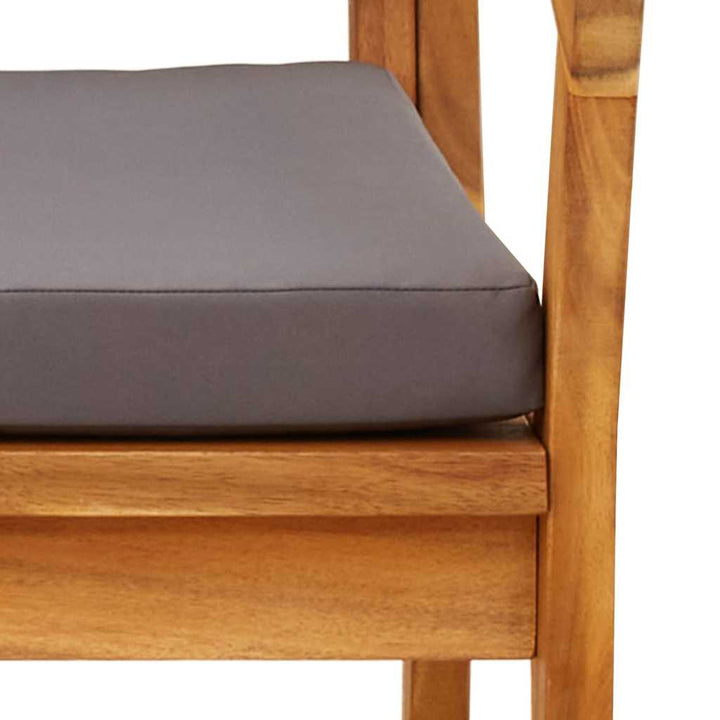 Have Stol med pude 2 pcs Olie Naturlig Massivt Akacietræ
