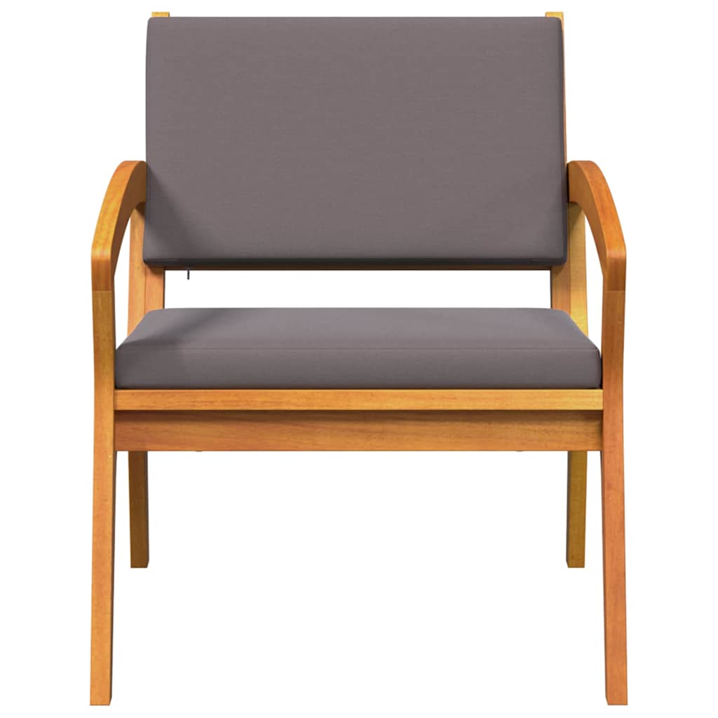 Have Stol med pude 2 pcs Olie Naturlig Massivt Akacietræ