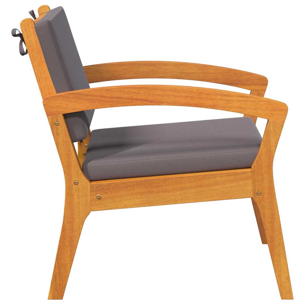 Have Stol med pude 2 pcs Olie Naturlig Massivt Akacietræ