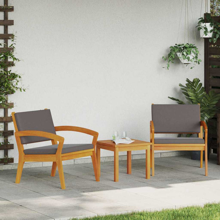 Bistrosæt med pude 3 pcs Brun Polyester