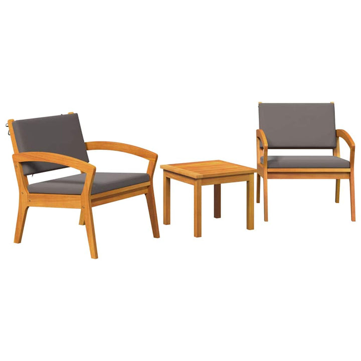 Bistrosæt med pude 3 pcs Brun Polyester