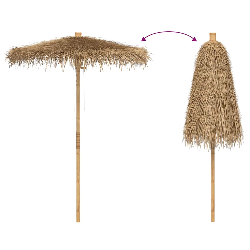 tiki-paraply med bananbladsbaldakin 150 cm bambus