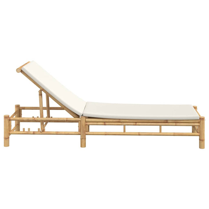 liggestol med hynder 55x199x30 cm bambus