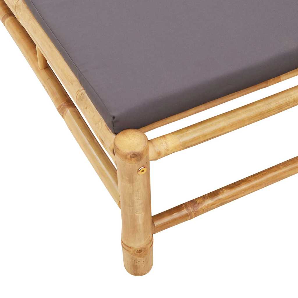 liggestol med hynder 55x199x30 cm bambus