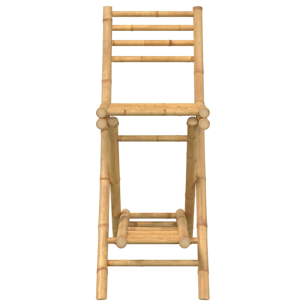 udendørs barstole med fodstøtter 2 stk. sammenklappelig bambus