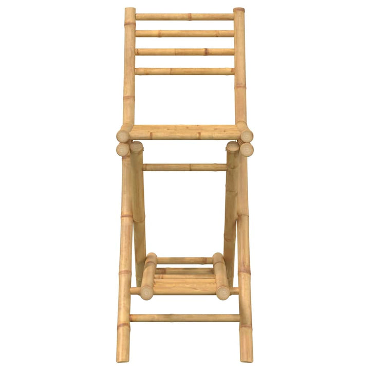 udendørs barstole med fodstøtter 2 stk. sammenklappelig bambus